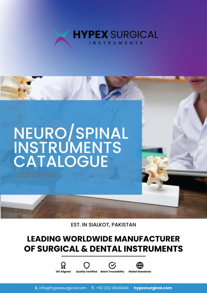Spinal surgery instruments catalog manufactured by Hypex Surgical Instruments